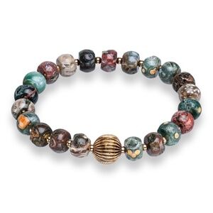 Rare Ocean Jasper Beaded Stretch Bracelet